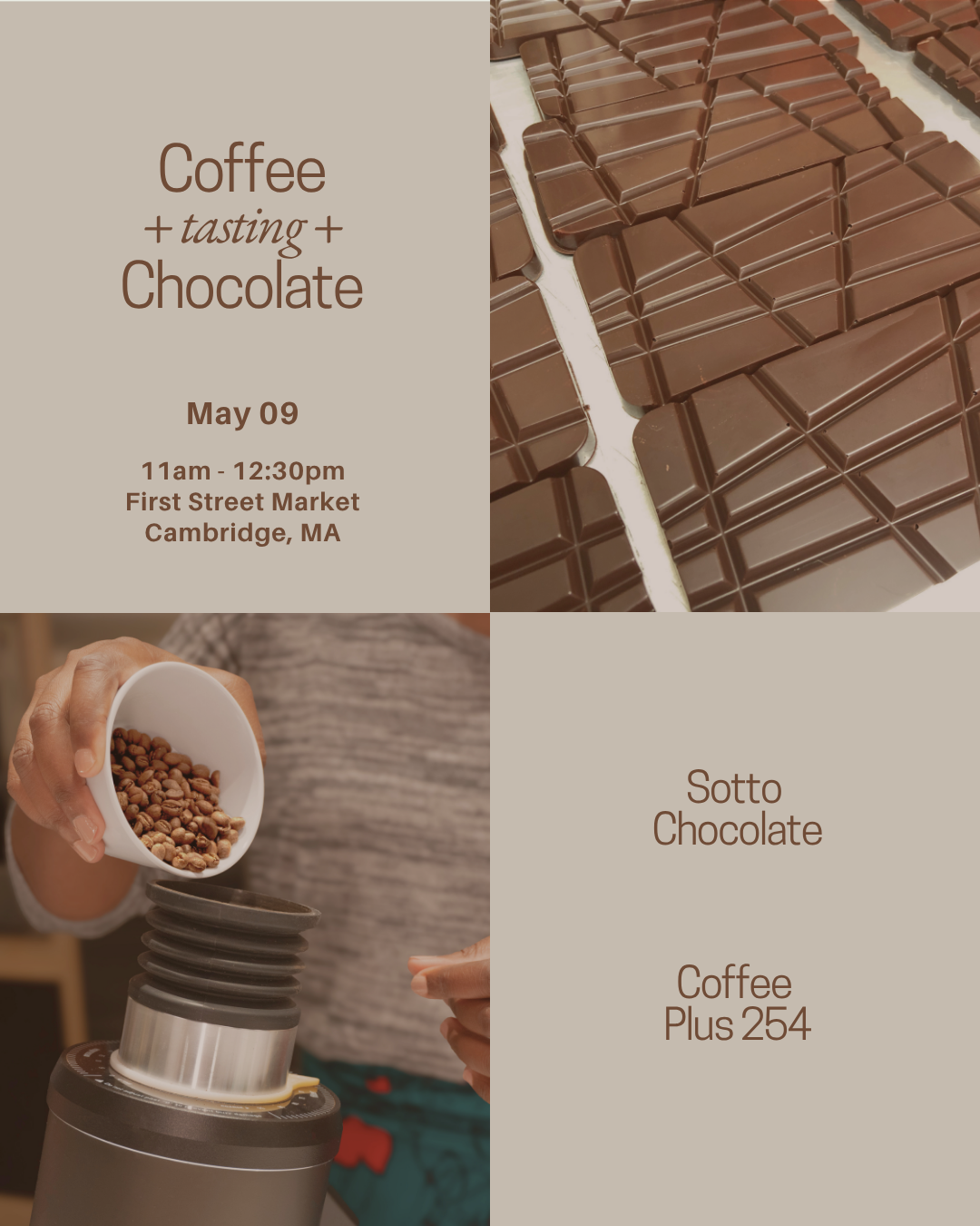 May 09, 2026 | Chocolate and Coffee Tasting with Sotto Chocolate